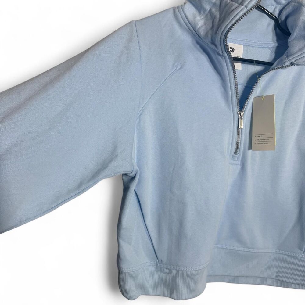 NEW All in motion blue quarter zip sweatshirt Size small Soft Cozy Athleisure - Picture 5 of 8